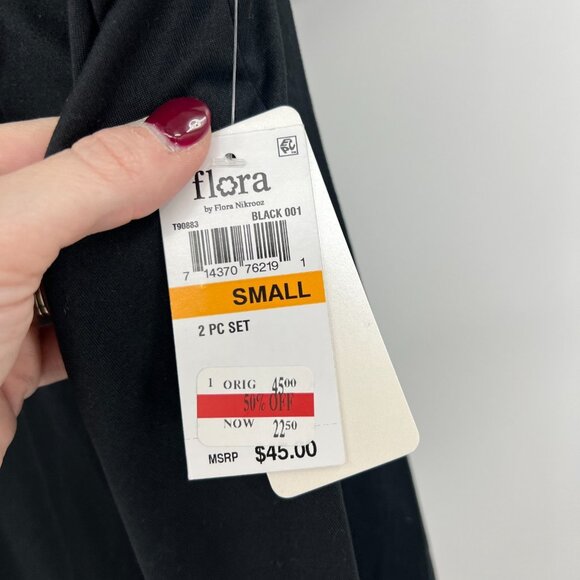 NWT Flora Black 2-Piece Shorts Tank Sleep Set Women's Small - Picture 3 of 4